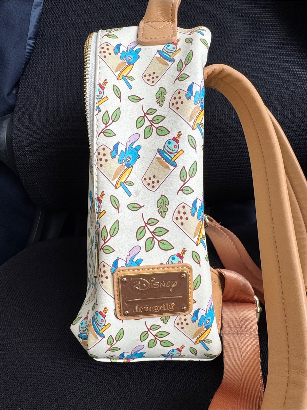 Disney Loungefly Stitch Boba & Scrump Mini Backpack - Cream & Tan - Picture 4 of 8